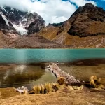 Orillas de las lagunas pequeñas del Ausangate durante el tour de las 7 Lagunas en Cusco