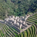 Tour del Camino Inca 4 días y 3 noches en el sitio arqueológico de Wiñay Wayna, mostrando sus terrazas incas, escalinatas ancestrales y el paisaje andino, camino inca a machu picchu